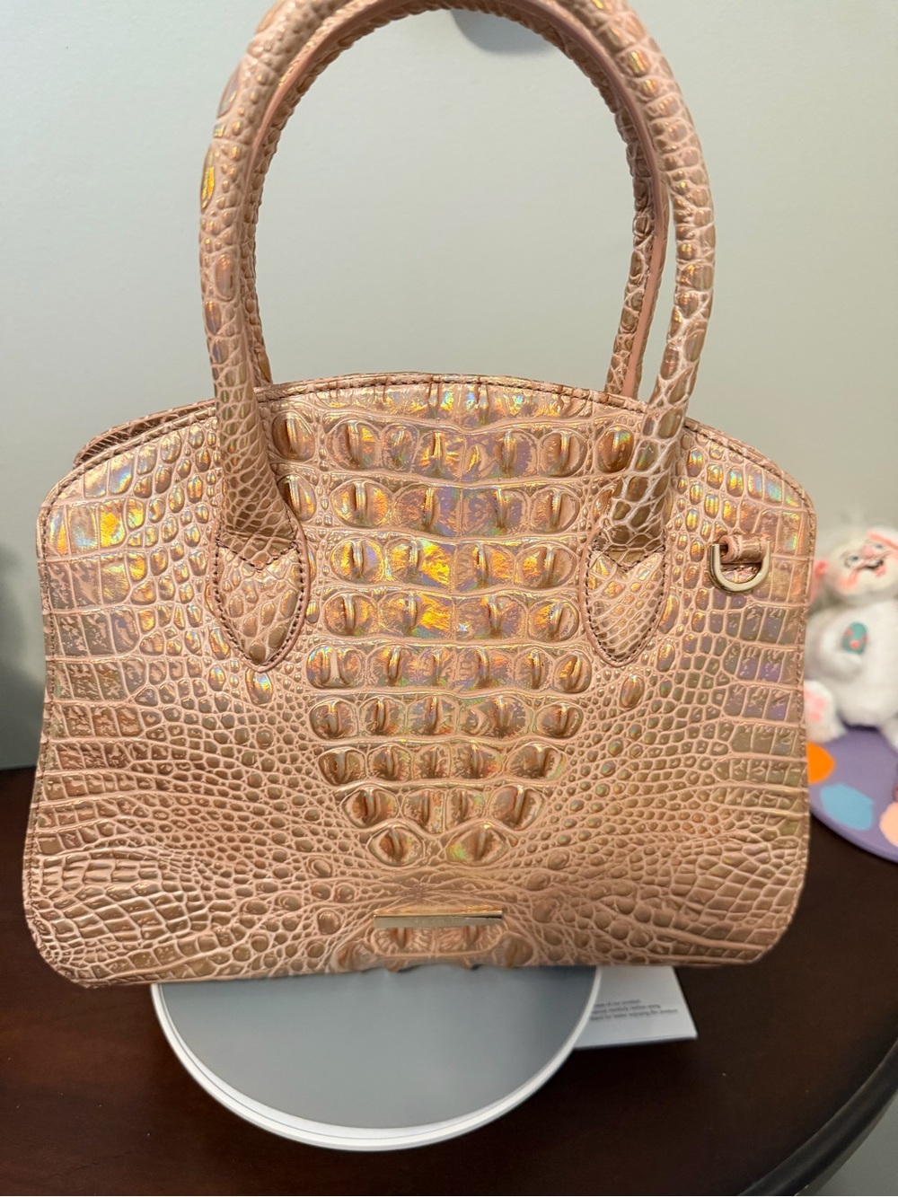 Brahmin Rose Gold Rosetta satchel